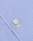 Finamore Gaeta shirt Lucio Collar Navy stripe poplin