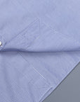 Finamore Gaeta shirt Lucio Collar Navy stripe poplin