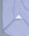 Finamore Gaeta shirt Lucio Collar Navy stripe poplin