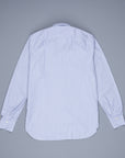 Finamore Gaeta shirt Lucio Collar Navy stripe poplin