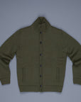 Zanone Warm Chioto Mock Neck Cardigan Oliva Militare