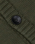 Zanone Warm Chioto Mock Neck Cardigan Oliva Militare