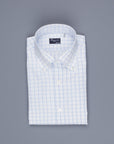 Finamore 'Traveller' Shirt Milano Fit Collar Lucio Alumo Twill Blue windowpane check