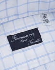 Finamore 'Traveller' Shirt Milano Fit Collar Lucio Alumo Twill Blue windowpane check
