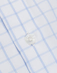 Finamore 'Traveller' Shirt Napoli Fit Collar Lucio Alumo Twill Blue windowpane check