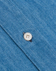 Finamore Gaeta Shirt Lucio Collar washed blue denim medium weight