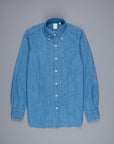 Finamore Gaeta Shirt Lucio Collar washed blue denim medium weight