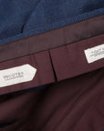 Incotex Venezia model 45 Thight fit flannel pants Prince of Wales Blu Medio