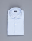 Finamore Napoli shirt collo Eduardo blue bengal stripe twill