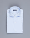 Finamore Milano shirt collo Eduardo blue bengal stripe twill