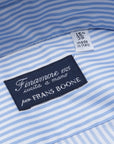 Finamore Milano shirt collo Eduardo blue bengal stripe twill
