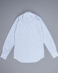 Finamore Milano shirt collo Eduardo blue bengal stripe twill