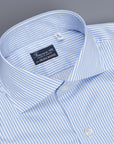 Finamore Napoli shirt collo Eduardo blue bengal stripe twill