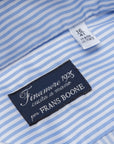 Finamore Napoli shirt collo Eduardo blue bengal stripe twill