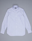 Finamore Gaeta shirt Lucio Collar Navy stripe poplin