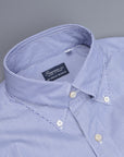 Finamore Gaeta shirt Lucio Collar Navy stripe poplin