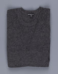 James Perse cashmere raglan crew neck bubble knit charcoal