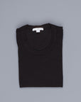 James Perse Women Sheer Slub Crew Neck Tee Black
