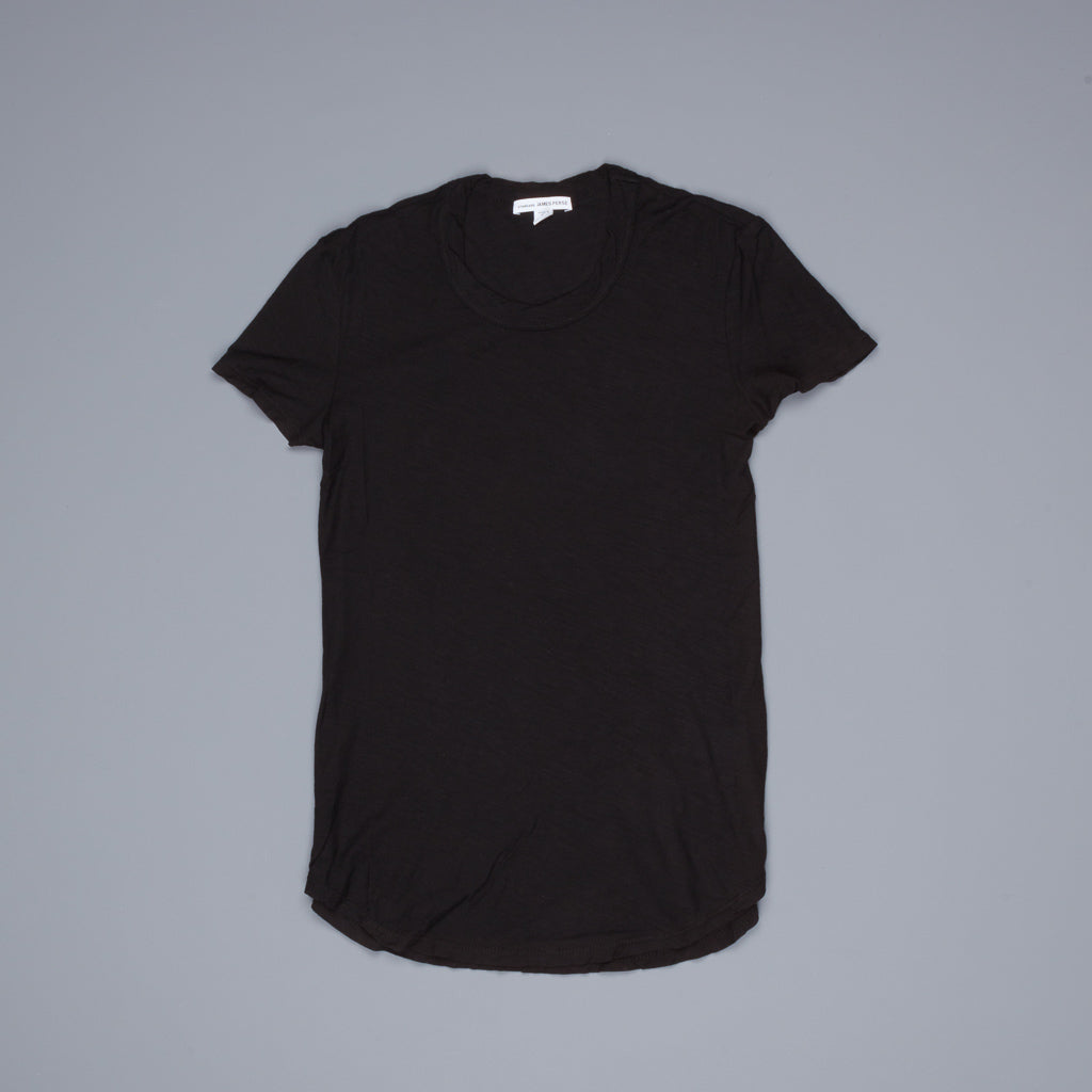 Tシャツ・カットソー JAMES PERSE Women Tops WRFJ3003 MGA BLACK James Perse Women Sheer Slub Crew Neck Tee Black – Frans