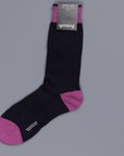Pantherella berwick merino wool socks navy/damson