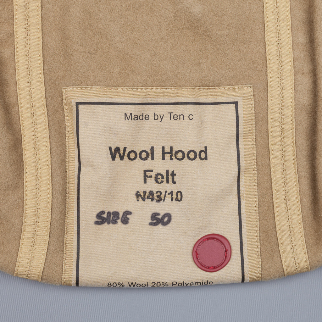 Ten C Felt Wool Hood 2 Kaki chiaro