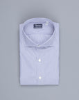 Finamore 'Traveller' Shirt Napoli Fit Collar Eduardo Navy Stripe Alumo poplin