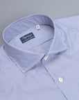 Finamore 'Traveller' Shirt Napoli Fit Collar Eduardo Navy Stripe Alumo poplin