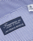 Finamore 'Traveller' Shirt Napoli Fit Collar Eduardo Navy Stripe Alumo poplin