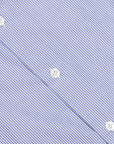 Finamore 'Traveller' Shirt Napoli Fit Collar Eduardo Navy Stripe Alumo poplin