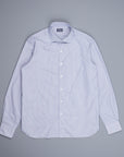 Finamore 'Traveller' Shirt Napoli Fit Collar Eduardo Navy Stripe Alumo poplin