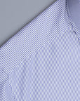 Finamore 'Traveller' Shirt Napoli Fit Collar Eduardo Navy Stripe Alumo poplin