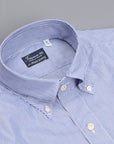 Finamore Tokyo Shirt Lucio Collar Navy Stripe Poplin