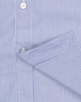 Finamore Tokyo Shirt Lucio Collar Navy Stripe Poplin