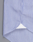 Finamore Tokyo Shirt Lucio Collar Navy Stripe Poplin