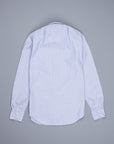 Finamore Tokyo Shirt Lucio Collar Navy Stripe Poplin