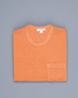 James Perse Crew Neck Pocket Tee Suede Jersey Orange