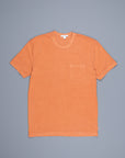 James Perse Crew Neck Pocket Tee Suede Jersey Orange