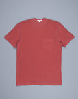 James Perse Crew Neck Pocket Tee Suede Jersey Claret