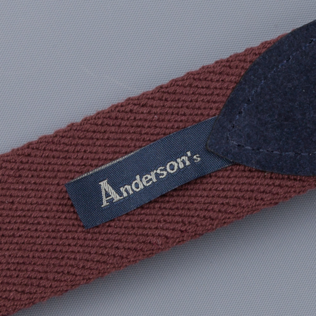 Anderson&#39;s x Frans Boone woven belt Burgundy Blu-suede