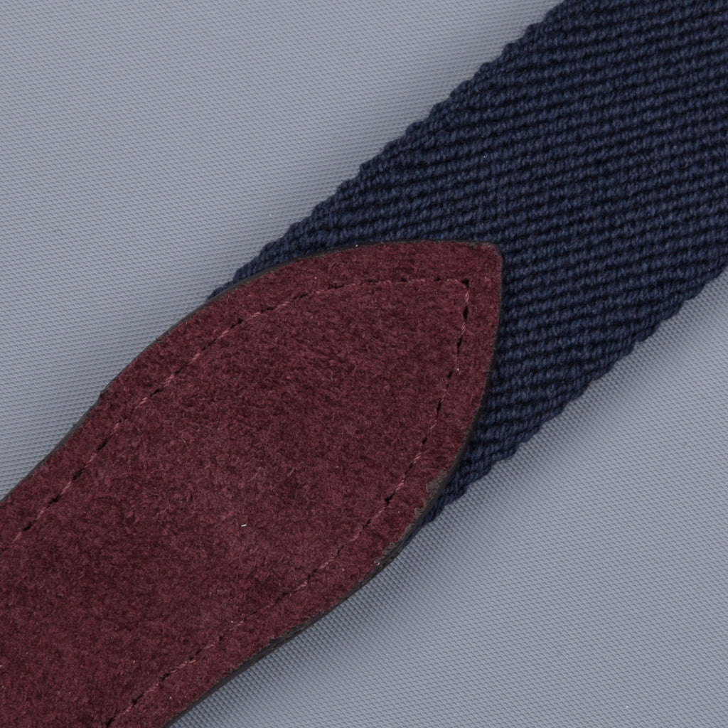 Anderson&#39;s x Frans Boone woven belt Navy -  Burgundy suede