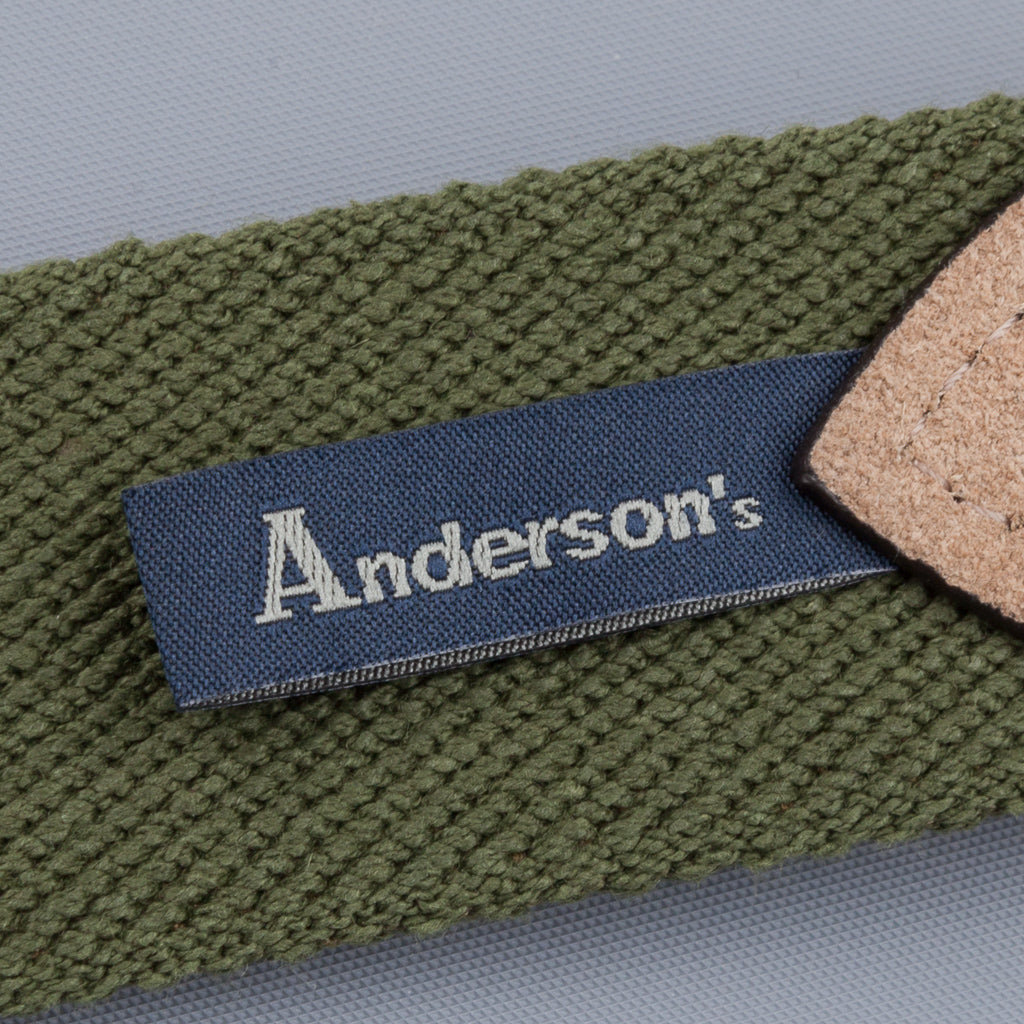 Anderson&#39;s x Frans Boone woven belt olive -  tan suede