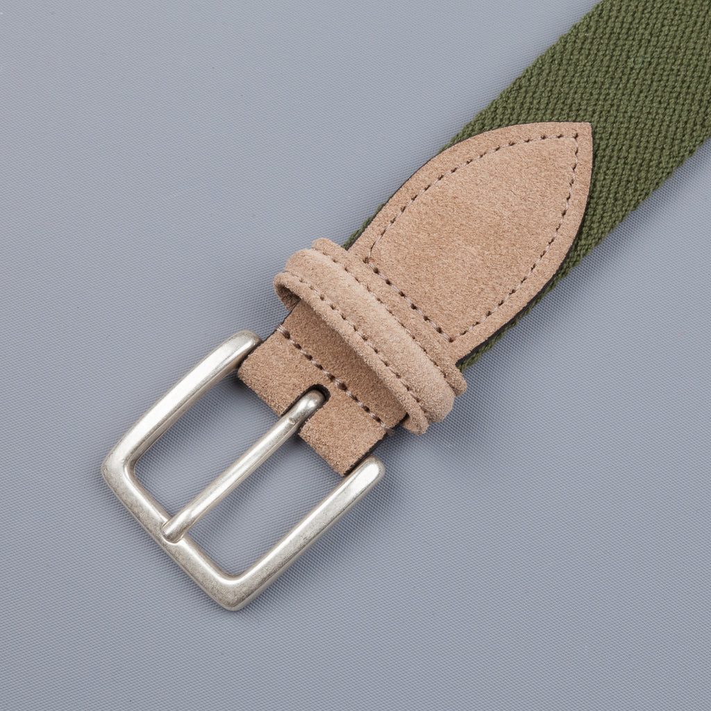 Anderson&#39;s x Frans Boone woven belt olive -  tan suede