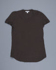 James Perse Women Sheer Slub Crew Neck Tee Carbon