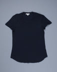 James Perse Women Sheer Slub Crew Neck Tee Deep