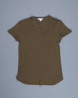 James Perse Women Sheer Slub Crew Neck Tee Sergeant