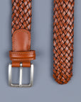 Anderson's Tubular Handwoven Leather Belt Tan