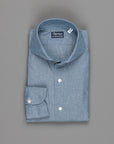 Finamore Gaeta shirt Sergio Collar Dark Blue Chambray
