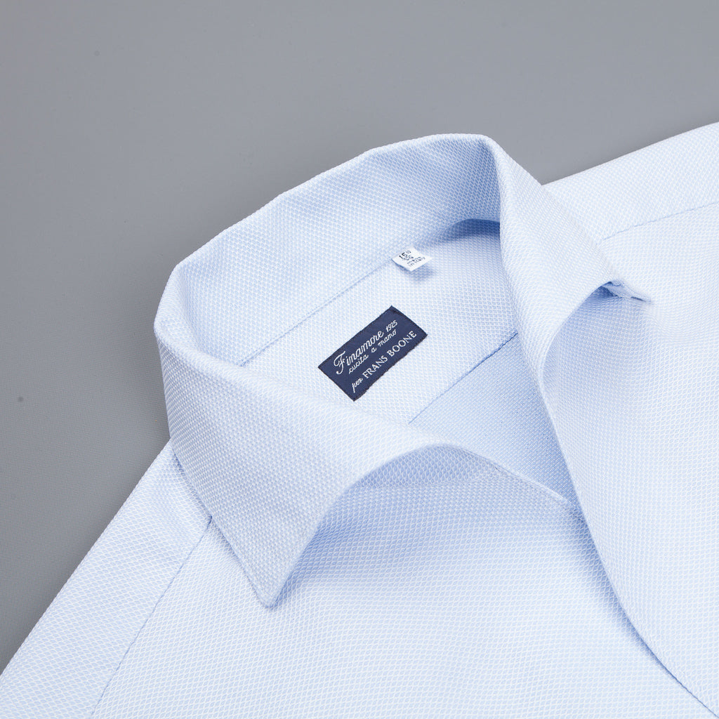 Finamore Milano Shirt Ustica collar Giro Inghlese blu