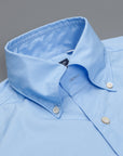 Finamore Gaeta shirt Lucio Collar Alumo poplin Avio blue