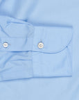 Finamore Gaeta shirt Lucio Collar Alumo poplin Avio blue